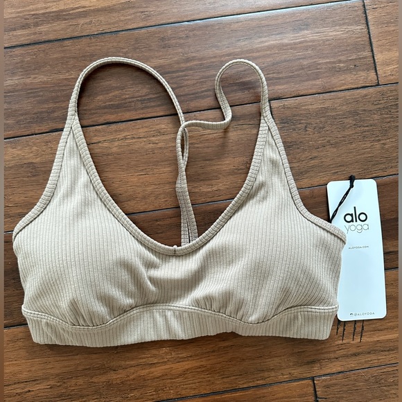 ALO Yoga Tops Alo Yoga Ribbed Blissful Bra Gravel S Poshmark